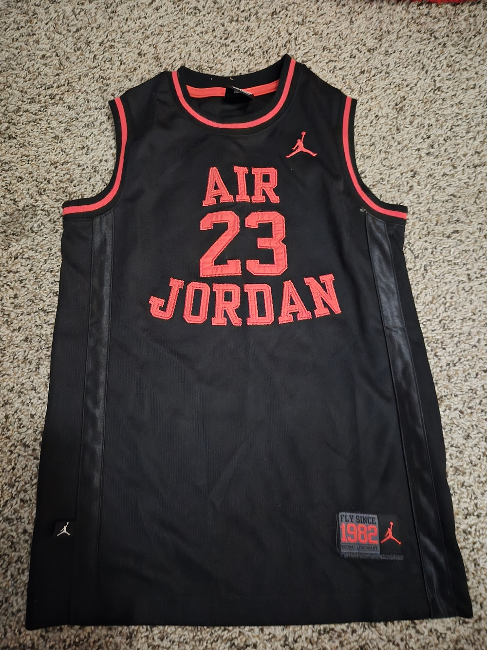 Black and Red Athletic Jersey Top - Jumpman Logo